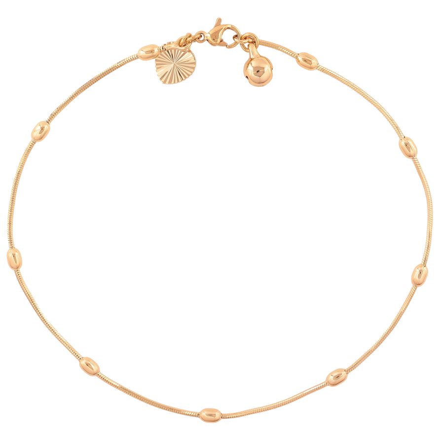 Браслет Xuping Колір Позолота 18K на ногу Ланцюжок з намистинами розмір 26см х 1-3мм фото №1