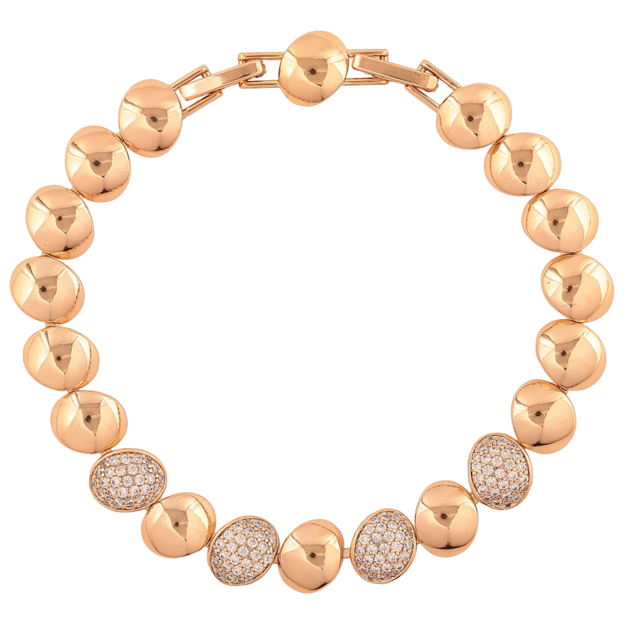 Браслет Xuping Колір Позолота 18K Овальні ланки з кристалами розмір з додатковим замком 17,19 см х 9 мм фото №1 Браслет Xuping Колір Позолота 18K Овальні ланки з кристалами розмір з додатковим замком 17,19 см х 9 мм фото №1