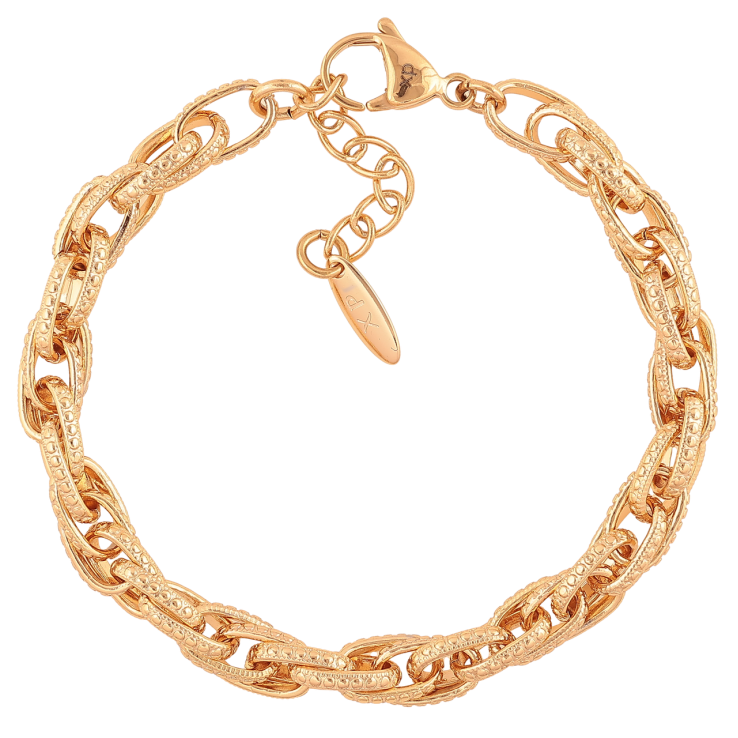 Браслет Xuping Цвет Позолота 18K Декоративная цепочка с узором размер с доп. цепочкой 19-22см х 7мм фото №2 Браслет Xuping Цвет Позолота 18K Декоративная цепочка с узором размер с доп. цепочкой 19-22см х 7мм фото №2