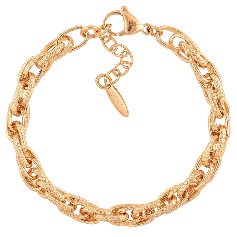 Браслет Xuping Цвет Позолота 18K Декоративная цепочка с узором размер с доп. цепочкой 19-22см х 7мм фото №6