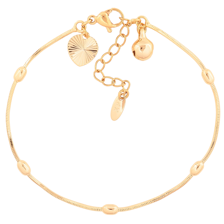 Браслет Xuping Цвет Позолота 18K Ювелирный шнур с бусинами размер с доп. цепочкой 17-20.5см х 1-3мм фото №1 Браслет Xuping Цвет Позолота 18K Ювелирный шнур с бусинами размер с доп. цепочкой 17-20.5см х 1-3мм фото №1