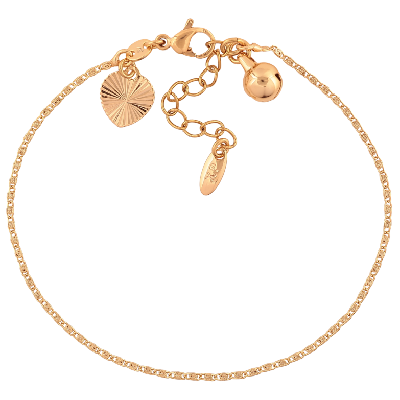 Браслет Xuping Цвет Позолота 18K Цепочка Улитка размер с доп. цепочкой 17.5-20.5см х 1мм фото №1