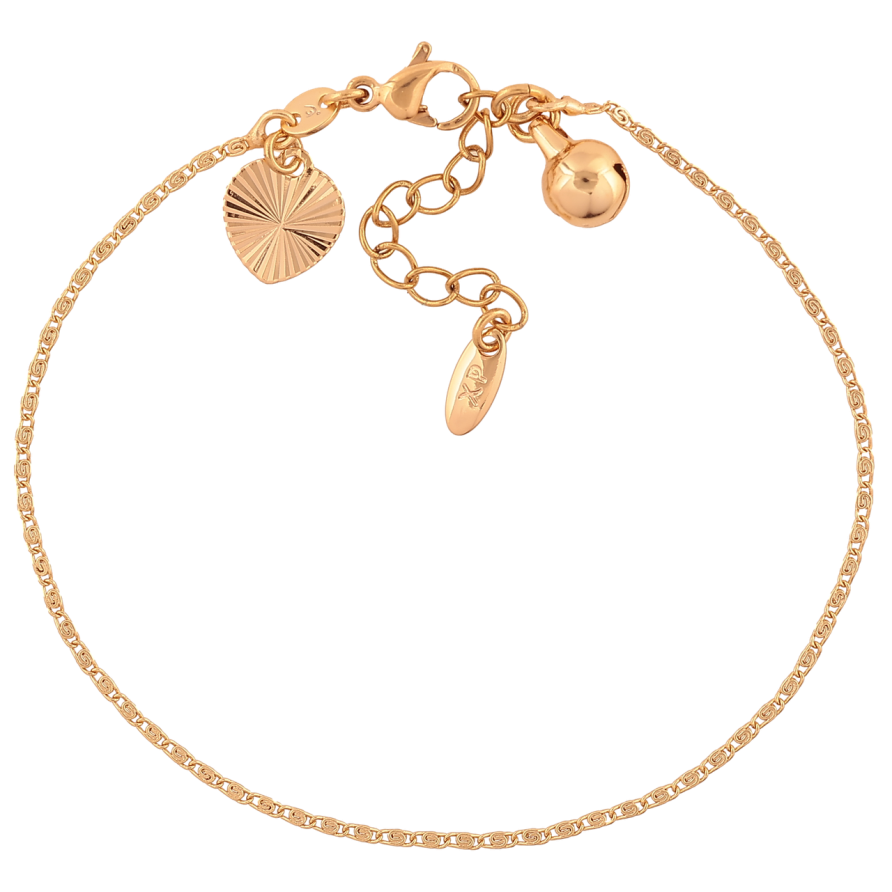 Браслет Xuping Цвет Позолота 18K Цепочка Улитка размер с доп. цепочкой 17.5-20.5см х 1мм фото №1 Браслет Xuping Цвет Позолота 18K Цепочка Улитка размер с доп. цепочкой 17.5-20.5см х 1мм фото №1