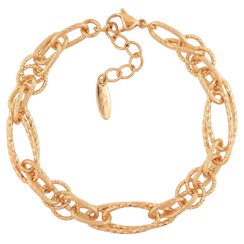 Браслет Xuping Цвет Позолота 18K Цепочка Фантазийная размер с доп. цепочкой 19-22см х 7-9мм фото №1 Браслет Xuping Цвет Позолота 18K Цепочка Фантазийная размер с доп. цепочкой 19-22см х 7-9мм фото №1