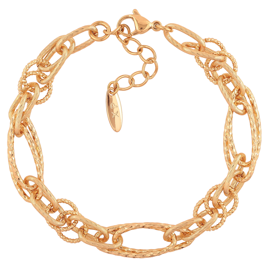 Браслет Xuping Цвет Позолота 18K Цепочка Фантазийная размер с доп. цепочкой 19-22см х 7-9мм фото №1 Браслет Xuping Цвет Позолота 18K Цепочка Фантазийная размер с доп. цепочкой 19-22см х 7-9мм фото №1