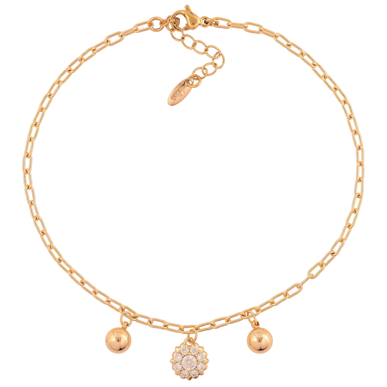 Браслет Xuping Цвет Позолота 18K на ногу Цепочка с подвесками размер с доп. цеп. 23-26см х 2,5мм фото №1 Браслет Xuping Цвет Позолота 18K на ногу Цепочка с подвесками размер с доп. цеп. 23-26см х 2,5мм фото №1