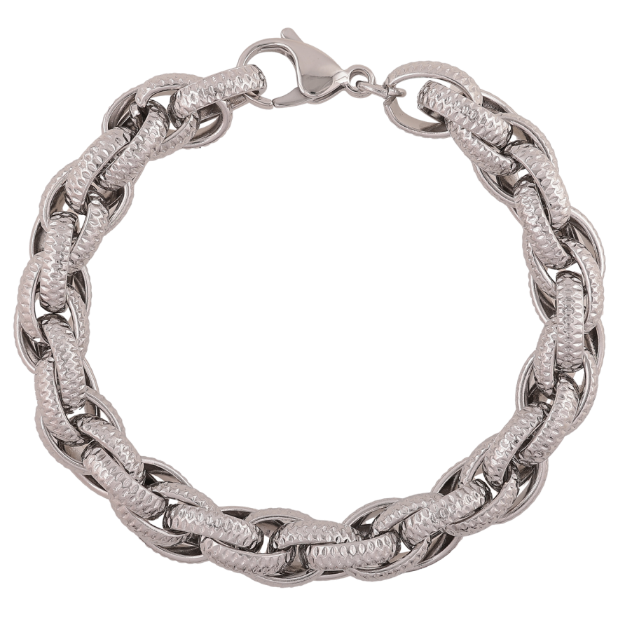 Браслет Xuping ТТМ Stainless Steel цвет Родий Цепочка Фантазийная длинна 22см х 10мм фото №1 Браслет Xuping ТТМ Stainless Steel цвет Родий Цепочка Фантазийная длинна 22см х 10мм фото №1