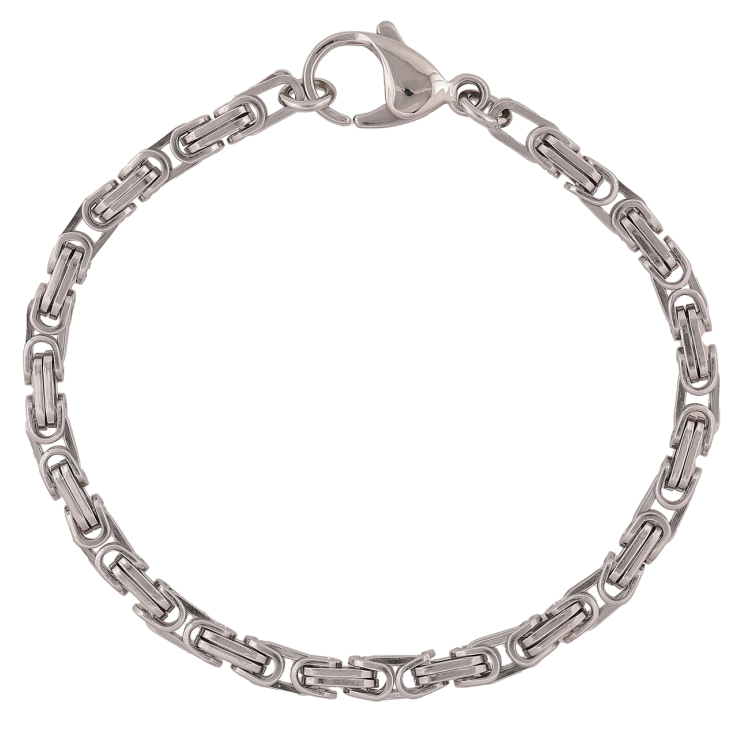 Браслет Xuping ТТМ Stainless Steel цвет Родий Цепочка Фантазийное плетение длинна 20.5см х 4мм фото №2 Браслет Xuping ТТМ Stainless Steel цвет Родий Цепочка Фантазийное плетение длинна 20.5см х 4мм фото №2