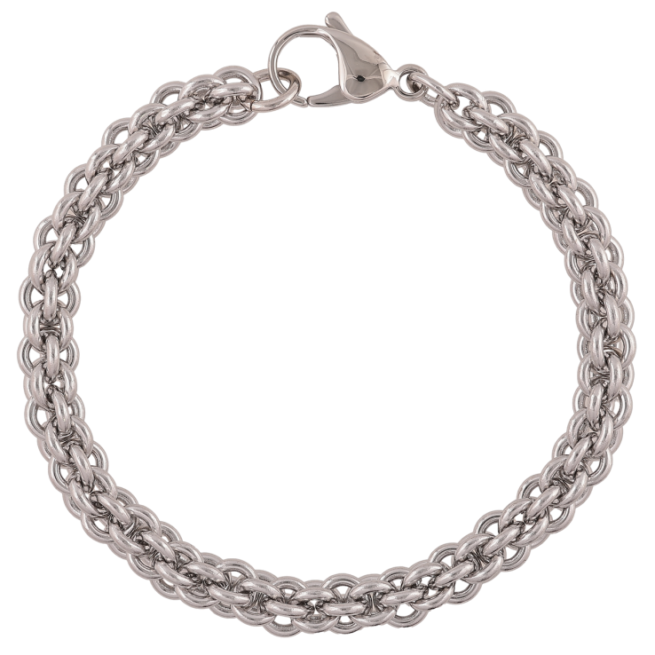 Браслет Xuping ТТМ Stainless Steel колір Родій Ланцюжок Фантазійне плетіння довжина 20,5 см х 7 мм фото №3 Браслет Xuping ТТМ Stainless Steel колір Родій Ланцюжок Фантазійне плетіння довжина 20,5 см х 7 мм фото №3