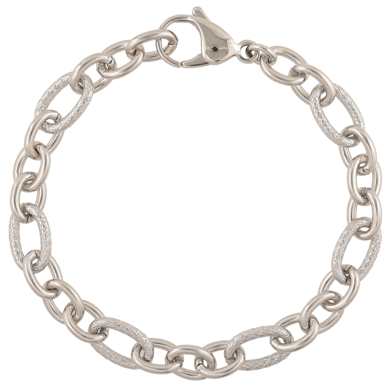 Браслет Xuping ТТМ Stainless Steel цвет Родий Цепочка Якорное плетение длинна 20см х 7-8мм фото №2