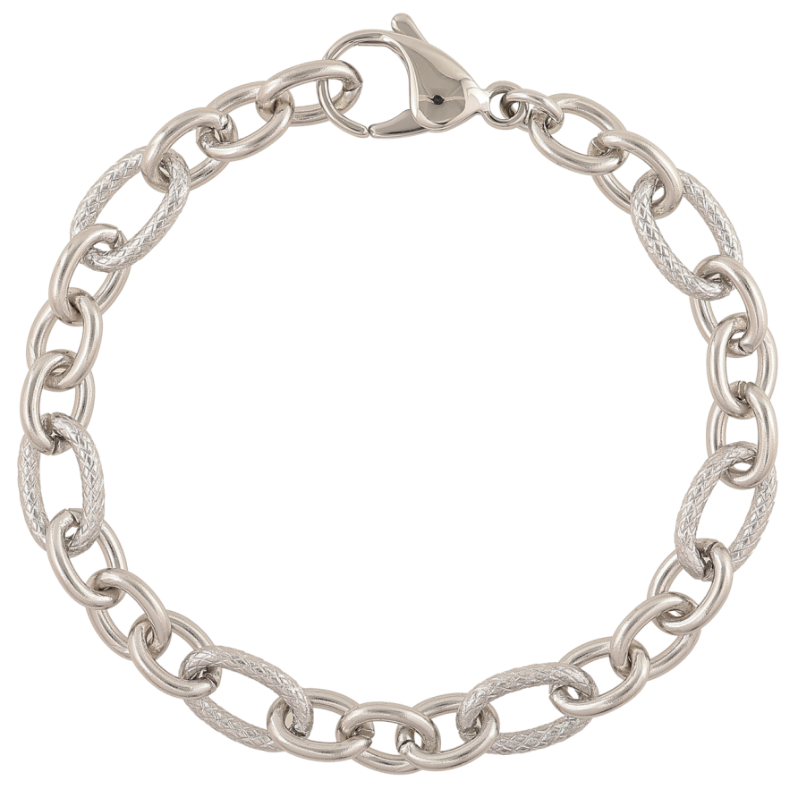 Браслет Xuping ТТМ Stainless Steel цвет Родий Цепочка Якорное плетение длинна 20см х 7-8мм фото №1