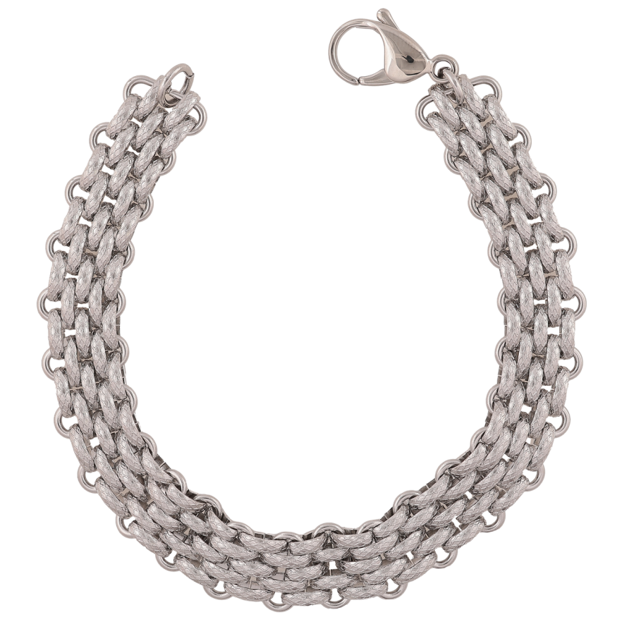 Браслет Xuping ТТМ Stainless Steel цвет Родий Цепочка Фантазийное плетение длинна 22см х 13мм фото №1 Браслет Xuping ТТМ Stainless Steel цвет Родий Цепочка Фантазийное плетение длинна 22см х 13мм фото №1