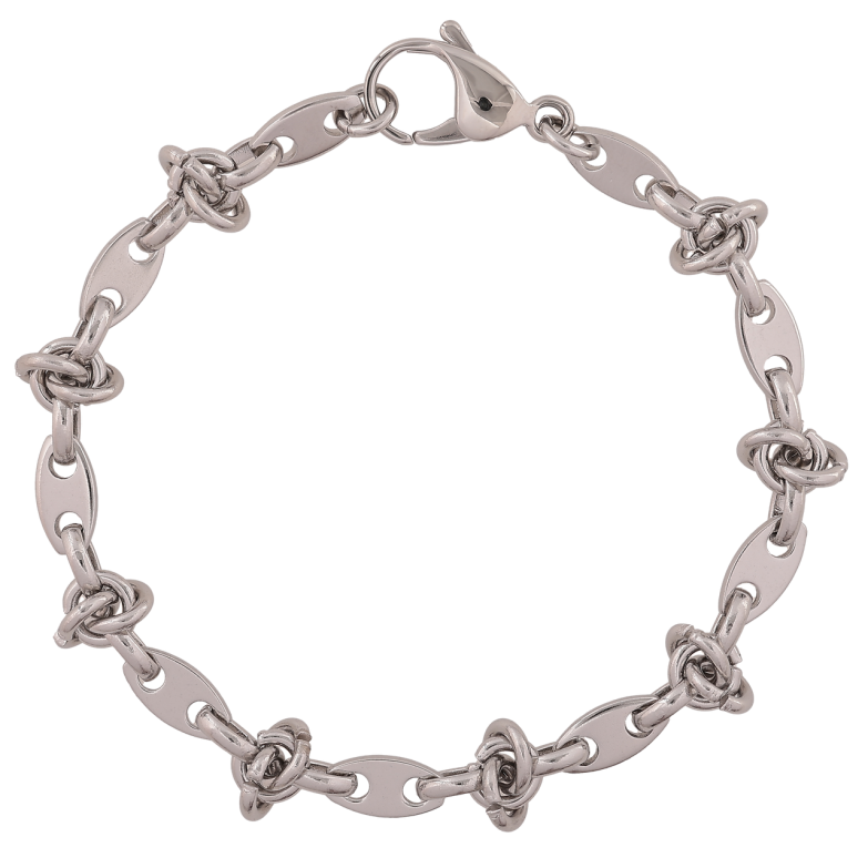 Браслет Xuping ТТМ Stainless Steel цвет Родий Цепочка Фантазийное плетение длинна 20.5см х 2-6мм фото №1