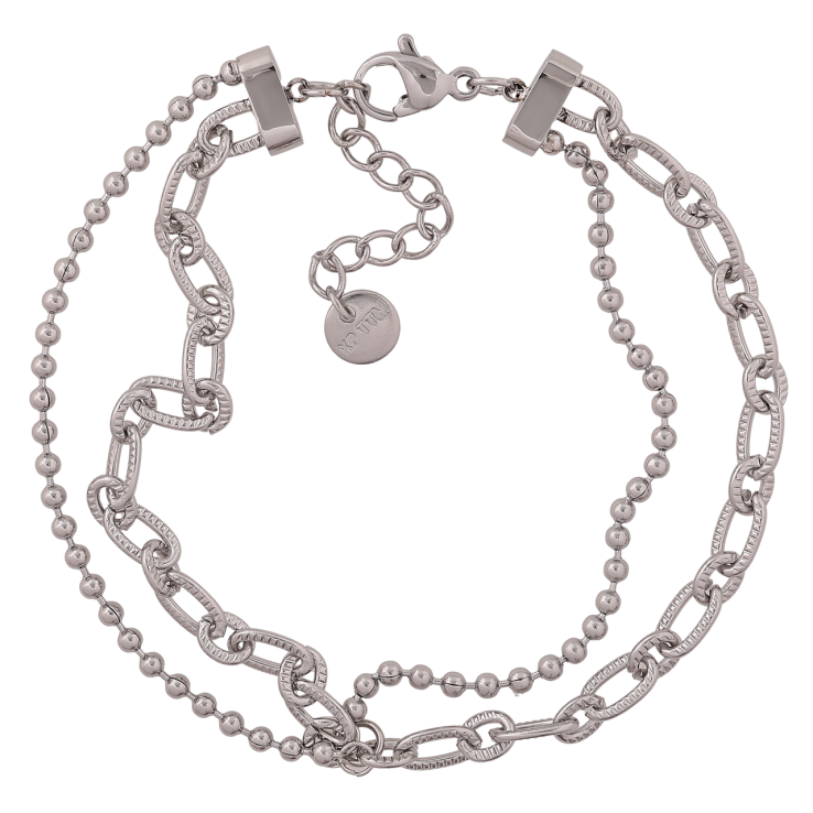 Браслет Xuping ТТМ Stainless Steel цвет Родий Двойная цепочка длинна с доп. цепочкой 18-21см х 2-4мм фото №7 Браслет Xuping ТТМ Stainless Steel цвет Родий Двойная цепочка длинна с доп. цепочкой 18-21см х 2-4мм фото №7