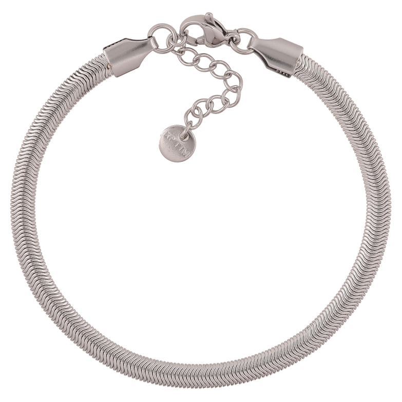 Браслет Xuping ТТМ Stainless Steel цвет Родий Цепочка Снейк длинна с доп. цепочкой 18-21см х 4мм фото №1 Браслет Xuping ТТМ Stainless Steel цвет Родий Цепочка Снейк длинна с доп. цепочкой 18-21см х 4мм фото №1