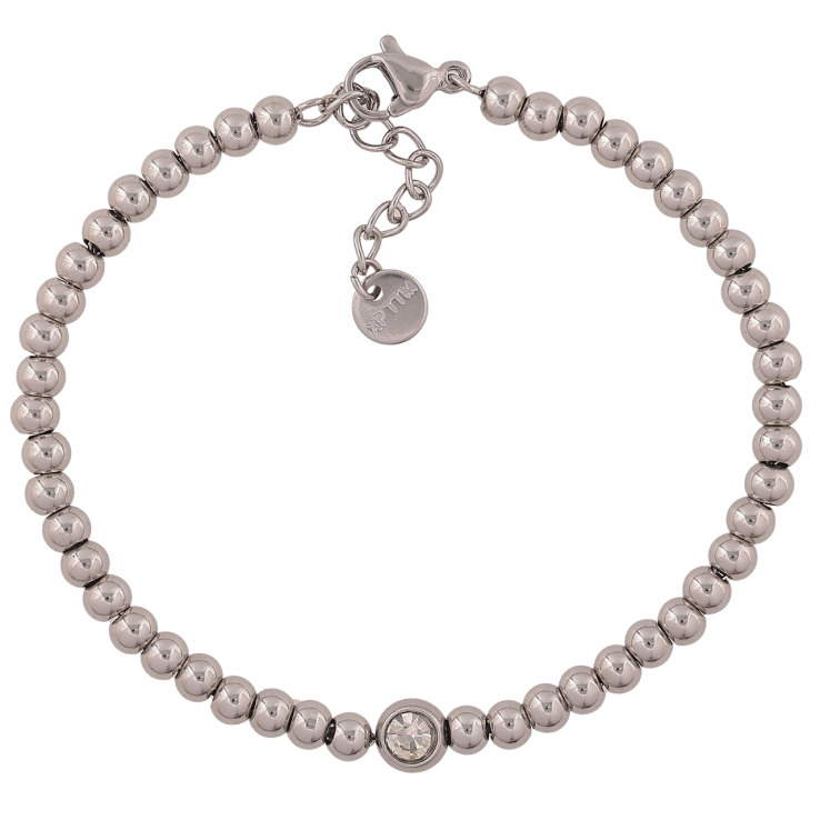 Браслет Xuping ТТМ Stainless Steel цвет Родий Бусины с кристаллом длинна с доп. цепочкой 17-20см х 4мм фото №23 Браслет Xuping ТТМ Stainless Steel цвет Родий Бусины с кристаллом длинна с доп. цепочкой 17-20см х 4мм фото №23