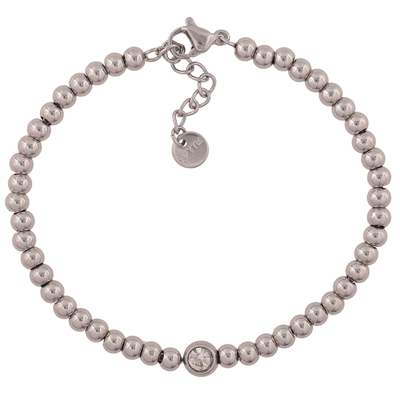 Браслет Xuping ТТМ Stainless Steel цвет Родий Бусины с кристаллом длинна с доп. цепочкой 17-20см х 4мм фото №1 Браслет Xuping ТТМ Stainless Steel цвет Родий Бусины с кристаллом длинна с доп. цепочкой 17-20см х 4мм фото №1