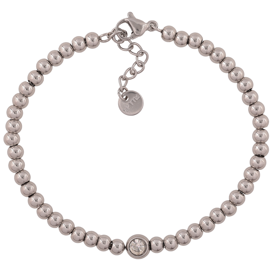 Браслет Xuping ТТМ Stainless Steel цвет Родий Бусины с кристаллом длинна с доп. цепочкой 17-20см х 4мм фото №1 Браслет Xuping ТТМ Stainless Steel цвет Родий Бусины с кристаллом длинна с доп. цепочкой 17-20см х 4мм фото №1