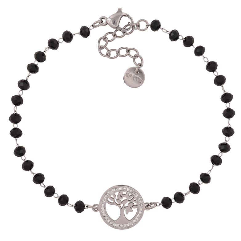 Браслет Xuping ТТМ Stainless Steel цвет Родий Вставка Древо Жизни длинна с доп. цепочкой 18-21.5см х 4мм фото №1