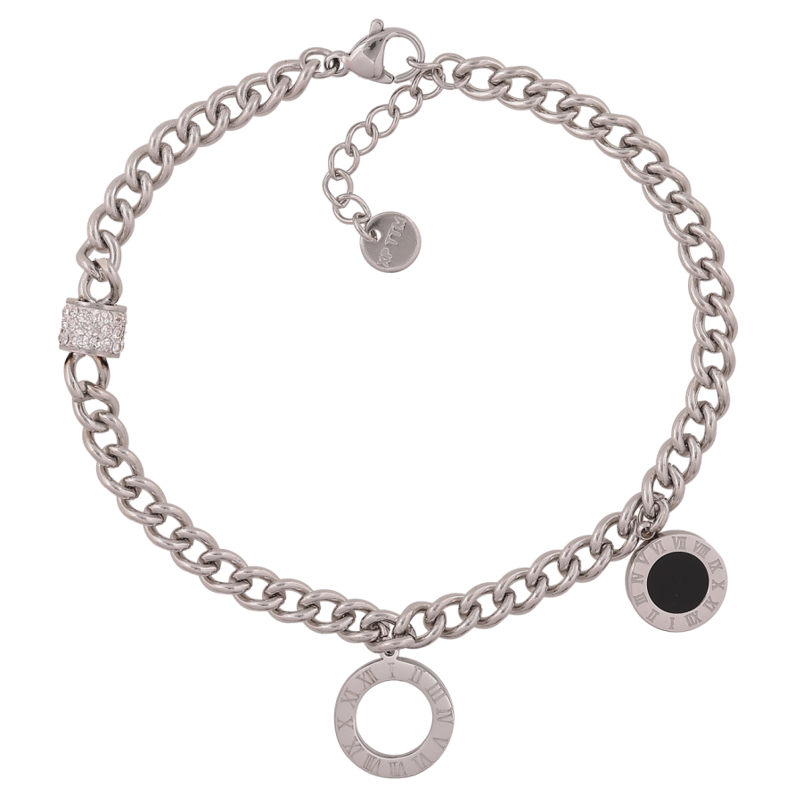 Браслет Xuping ТТМ Stainless Steel колір Родій Ланцюжок з підвісками довжина з додатковим ланцюжком 18,5-21 см х 4 мм фото №1 Браслет Xuping ТТМ Stainless Steel колір Родій Ланцюжок з підвісками довжина з додатковим ланцюжком 18,5-21 см х 4 мм фото №1