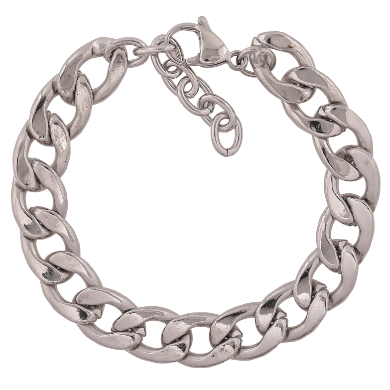 Браслет Xuping ТТМ Stainless Steel колір Родій Ланцюжок Панцирний довжина з додатковим ланцюжком 17-20 см х 10 мм фото №1 Браслет Xuping ТТМ Stainless Steel колір Родій Ланцюжок Панцирний довжина з додатковим ланцюжком 17-20 см х 10 мм фото №1