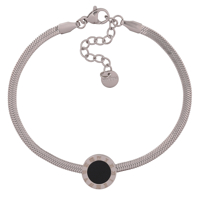 Браслет Xuping ТТМ Stainless Steel цвет Родий Цепочка Снейк с вставкой длинна с доп. цеп.17.5-21см х 3-12мм фото №1 Браслет Xuping ТТМ Stainless Steel цвет Родий Цепочка Снейк с вставкой длинна с доп. цеп.17.5-21см х 3-12мм фото №1