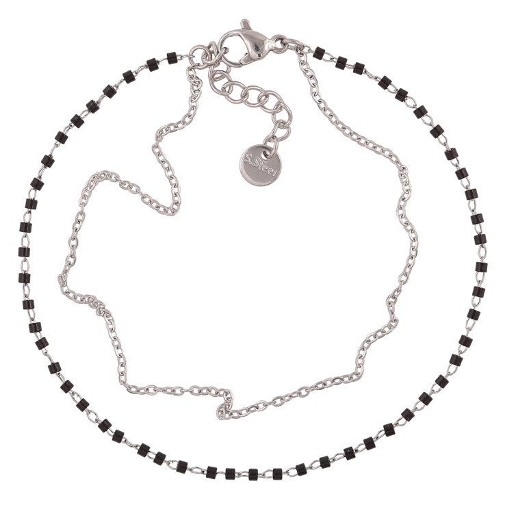 Браслет Xuping ТТМ Stainless Steel цвет Родий Двойная цепочка длинна с доп. цеп.19.5-22.5см х 3мм фото №2 Браслет Xuping ТТМ Stainless Steel цвет Родий Двойная цепочка длинна с доп. цеп.19.5-22.5см х 3мм фото №2