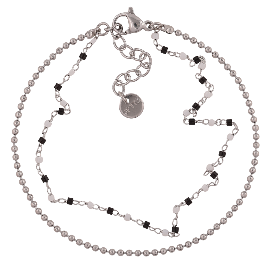 Браслет Xuping ТТМ Stainless Steel цвет Родий Двойная цепочка длинна с доп. цеп.17.5-21см х 2мм фото №1 Браслет Xuping ТТМ Stainless Steel цвет Родий Двойная цепочка длинна с доп. цеп.17.5-21см х 2мм фото №1