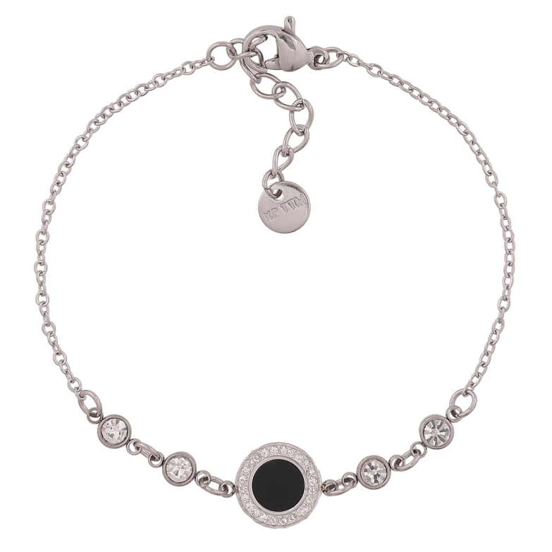 Браслет Xuping ТТМ Stainless Steel колір Родій Ланцюжок з вставкою довжина з додатковим ланцюжком 17-19,5 см х 2 мм фото №1 Браслет Xuping ТТМ Stainless Steel колір Родій Ланцюжок з вставкою довжина з додатковим ланцюжком 17-19,5 см х 2 мм фото №1