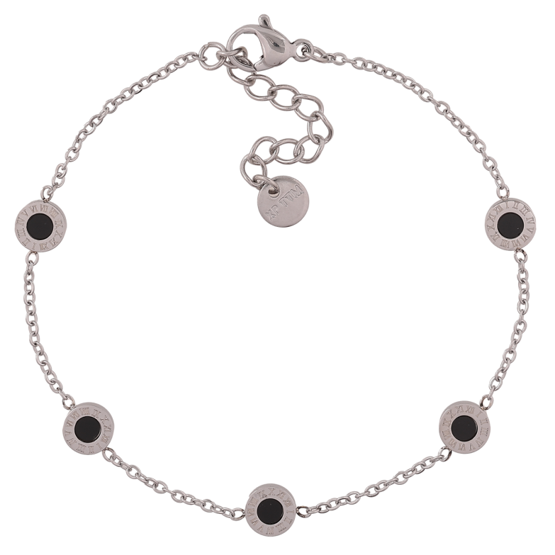 Браслет Xuping ТТМ Stainless Steel цвет Родий Цепочка с вставками длинна с доп. цеп.18-21см х 1.5мм фото №1 Браслет Xuping ТТМ Stainless Steel цвет Родий Цепочка с вставками длинна с доп. цеп.18-21см х 1.5мм фото №1