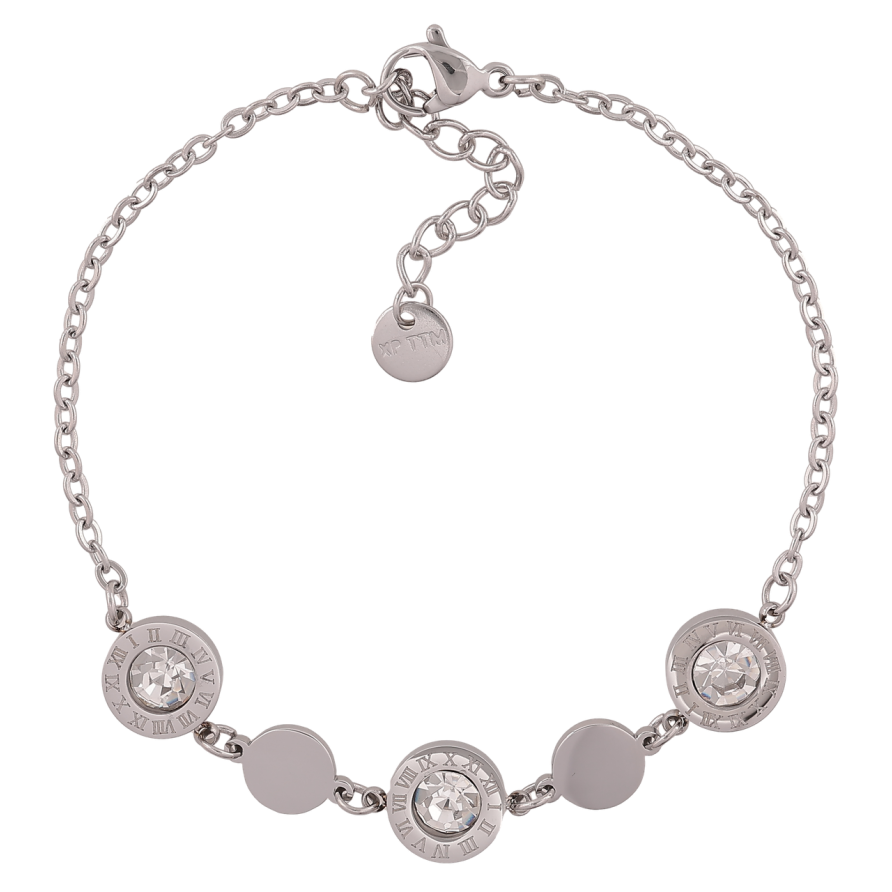 Браслет Xuping ТТМ Stainless Steel цвет Родий Цепочка с вставкой длинна с доп. цеп.18-21см х 2-9мм фото №1 Браслет Xuping ТТМ Stainless Steel цвет Родий Цепочка с вставкой длинна с доп. цеп.18-21см х 2-9мм фото №1