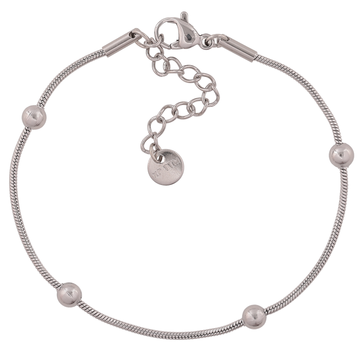 Браслет Xuping ТТМ Stainless Steel цвет Родий Ювелирный шнур с бусинами длинна с доп. цеп.16.5-20см х 1-4мм фото №9 Браслет Xuping ТТМ Stainless Steel цвет Родий Ювелирный шнур с бусинами длинна с доп. цеп.16.5-20см х 1-4мм фото №9