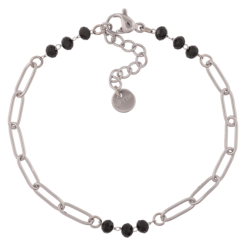 Браслет Xuping ТТМ Stainless Steel цвет Родий Цепочка с бусинами длинна с доп. цеп.17-20см х 4мм фото №1 Браслет Xuping ТТМ Stainless Steel цвет Родий Цепочка с бусинами длинна с доп. цеп.17-20см х 4мм фото №1