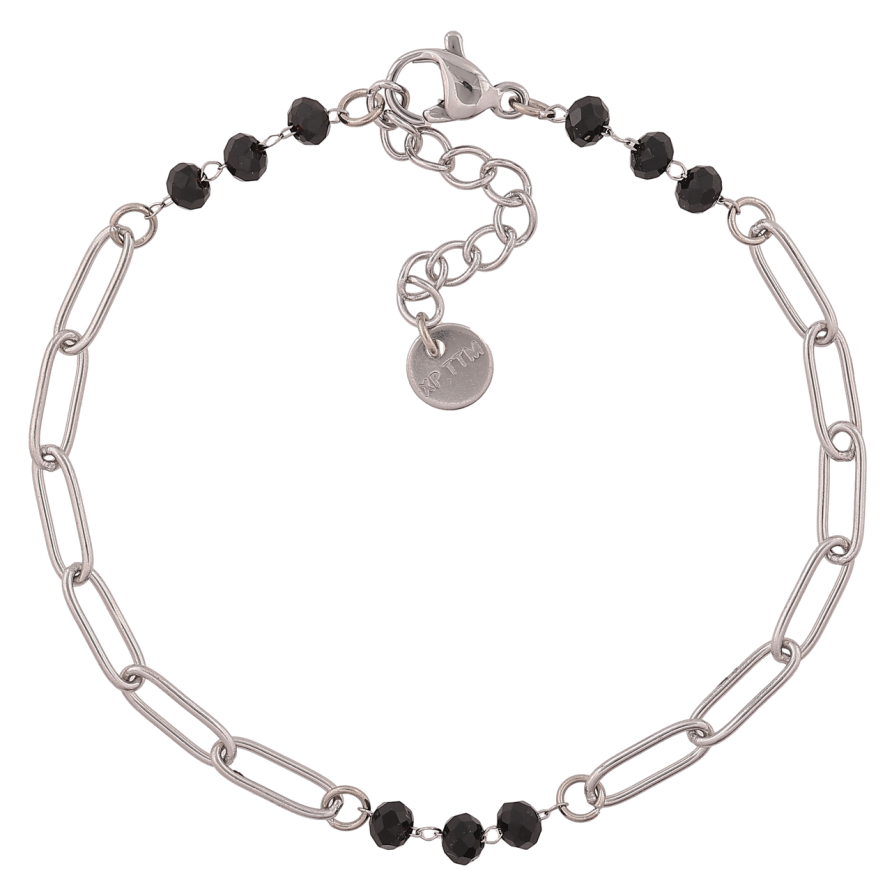 Браслет Xuping ТТМ Stainless Steel цвет Родий Цепочка с бусинами длинна с доп. цеп.17-20см х 4мм фото №1 Браслет Xuping ТТМ Stainless Steel цвет Родий Цепочка с бусинами длинна с доп. цеп.17-20см х 4мм фото №1