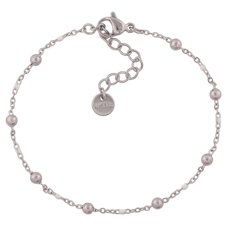 Браслет Xuping ТТМ Stainless Steel цвет Родий Цепочка с бусинами длинна с доп. цеп.17-20.5см х 1.5-3мм фото №6 Браслет Xuping ТТМ Stainless Steel цвет Родий Цепочка с бусинами длинна с доп. цеп.17-20.5см х 1.5-3мм фото №6