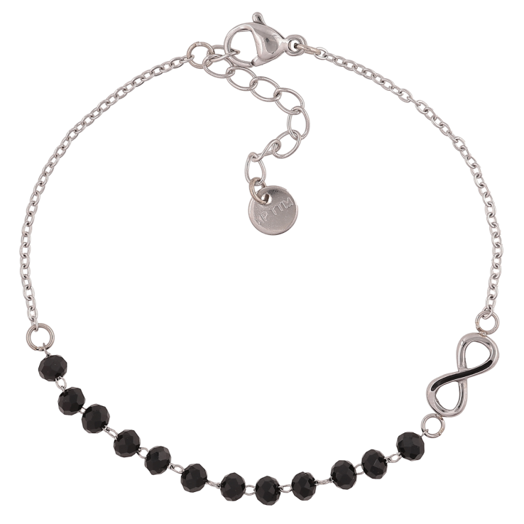 Браслет Xuping ТТМ Stainless Steel цвет Родий Цепочка с бусинами длинна с доп. цеп.17.5-20.5см х 1-5мм фото №2 Браслет Xuping ТТМ Stainless Steel цвет Родий Цепочка с бусинами длинна с доп. цеп.17.5-20.5см х 1-5мм фото №2