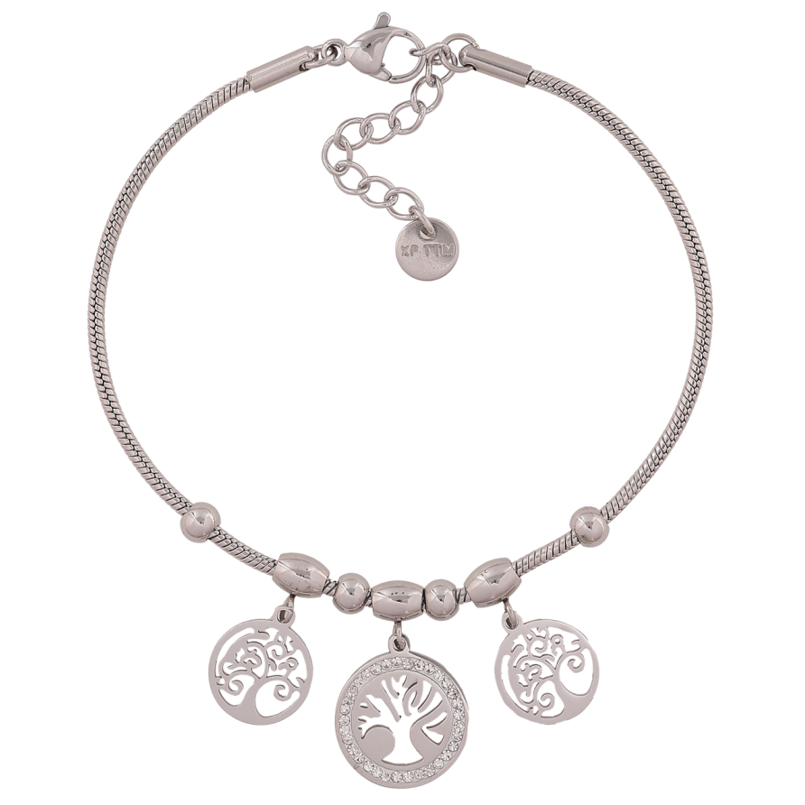 Браслет Xuping ТТМ Stainless Steel цвет Родий Цепочка с подвесками длинна с доп. цеп.17-20см х 2мм фото №1 Браслет Xuping ТТМ Stainless Steel цвет Родий Цепочка с подвесками длинна с доп. цеп.17-20см х 2мм фото №1