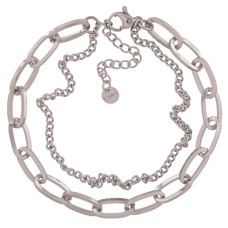 Браслет Xuping ТТМ Stainless Steel колір Родій Два ланцюжка довжина з додатковим ланцюжком 17-21 см х 2-6 мм фото №1 Браслет Xuping ТТМ Stainless Steel колір Родій Два ланцюжка довжина з додатковим ланцюжком 17-21 см х 2-6 мм фото №1