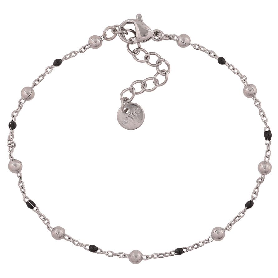 Браслет Xuping ТТМ Stainless Steel колір Родій Ланцюжок з намистинами довжина з додатковим ланцюжком 17,5-20,5 см х 1,5-3 мм фото №1 Браслет Xuping ТТМ Stainless Steel колір Родій Ланцюжок з намистинами довжина з додатковим ланцюжком 17,5-20,5 см х 1,5-3 мм фото №1