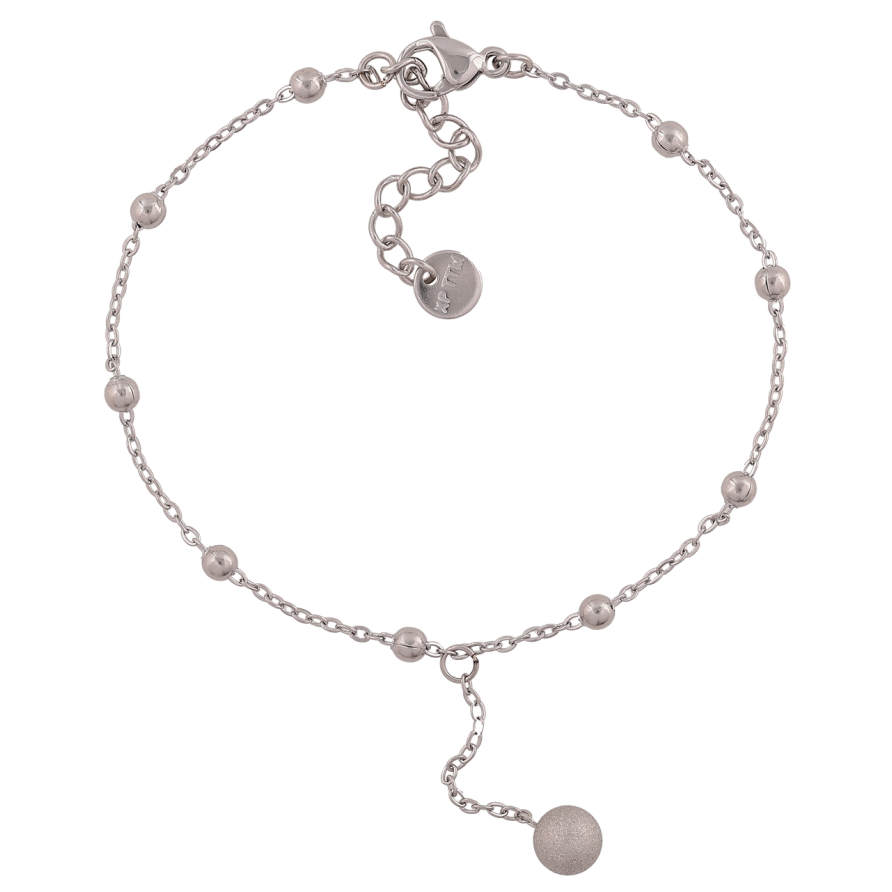 Браслет Xuping ТТМ Stainless Steel цвет Родий Цепочка с бусинами длинна с доп. цеп.18-21см х 1.5-3мм фото №1 Браслет Xuping ТТМ Stainless Steel цвет Родий Цепочка с бусинами длинна с доп. цеп.18-21см х 1.5-3мм фото №1