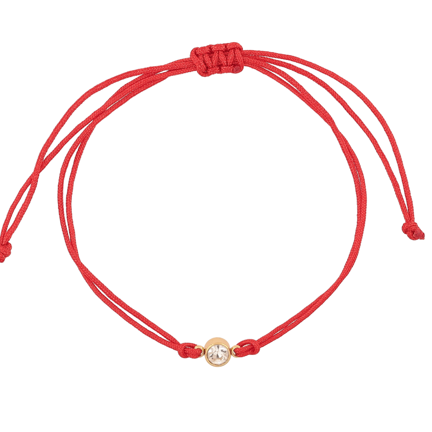 Браслет Xuping ТТМ Stainless Steel цвет 14K Красный шнур с кристаллом, ø 5мм на затяжке 8-26см х 2мм фото №1 Браслет Xuping ТТМ Stainless Steel цвет 14K Красный шнур с кристаллом, ø 5мм на затяжке 8-26см х 2мм фото №1