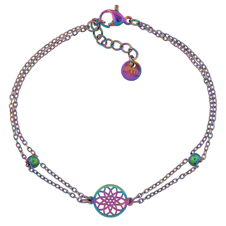 Браслет Xuping ТТМ Stainless Steel цвет Хамелеон Двойная цепочка с вставкой длинна 17.5-20см х 1.5-10мм фото №19 Браслет Xuping ТТМ Stainless Steel цвет Хамелеон Двойная цепочка с вставкой длинна 17.5-20см х 1.5-10мм фото №19