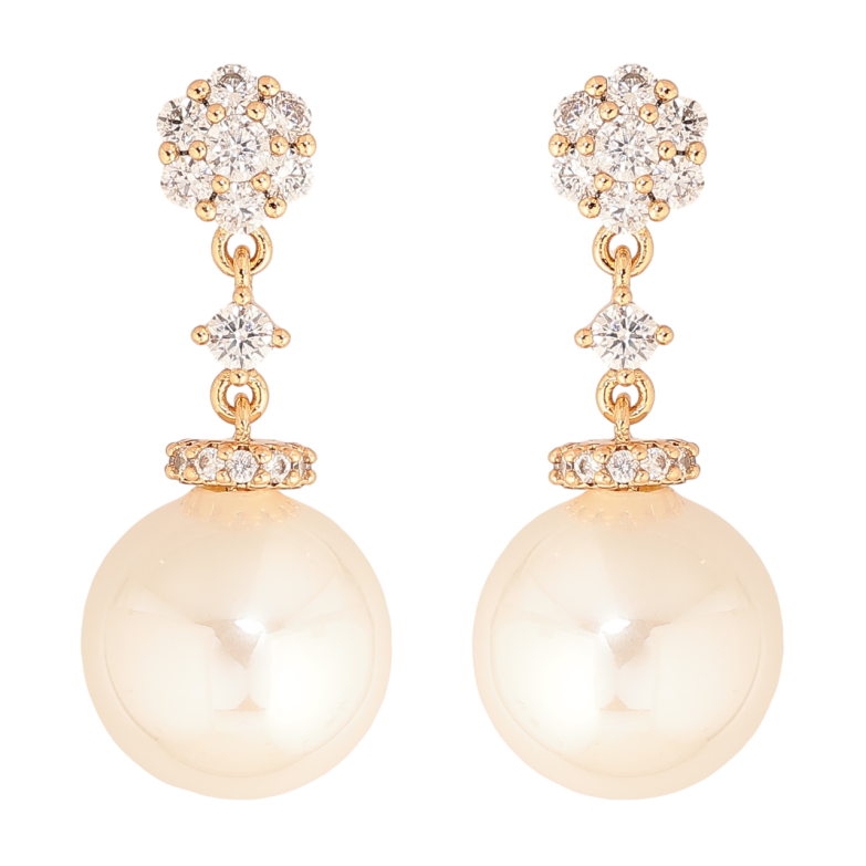 Серьги Xuping Цвет Позолота 18K пусеты Жемчужные подвески фото №1