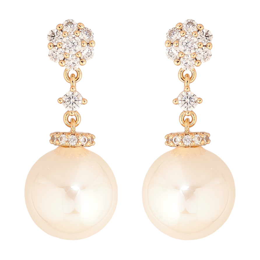 Серьги Xuping Цвет Позолота 18K пусеты Жемчужные подвески фото №1