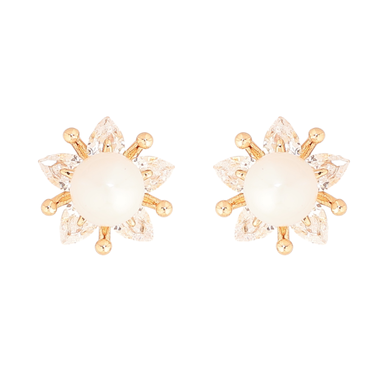 Серьги Xuping Цвет Позолота 18K пусеты Жемчужные цветочки фото №1 Серьги Xuping Цвет Позолота 18K пусеты Жемчужные цветочки фото №1