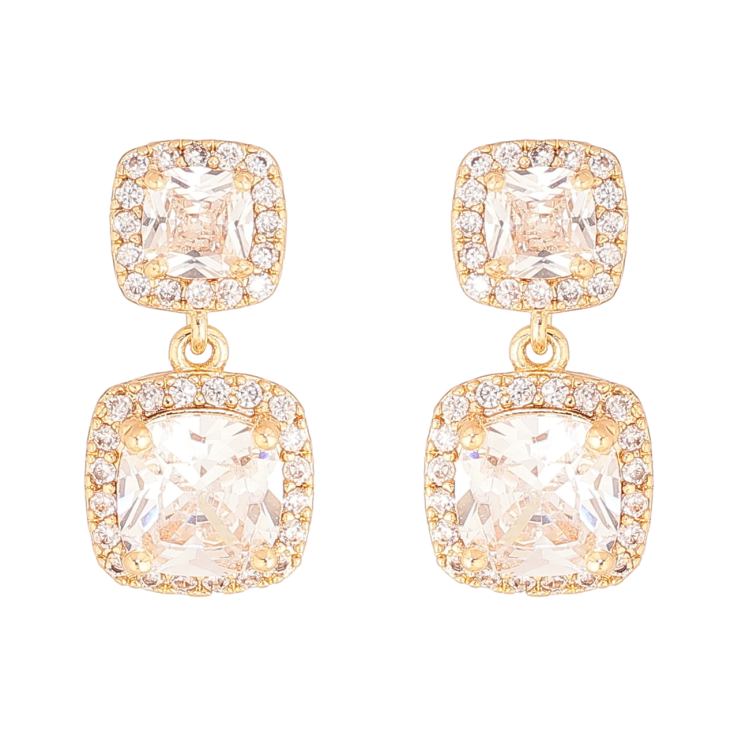 Серьги Xuping Цвет Позолота 18K пусеты Кристальные подвески фото №9 Серьги Xuping Цвет Позолота 18K пусеты Кристальные подвески фото №9