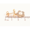 Серьги Xuping Цвет Позолота 18K пусеты Цветочки с жемчужинами и инкрустацией кристаллами фото №2