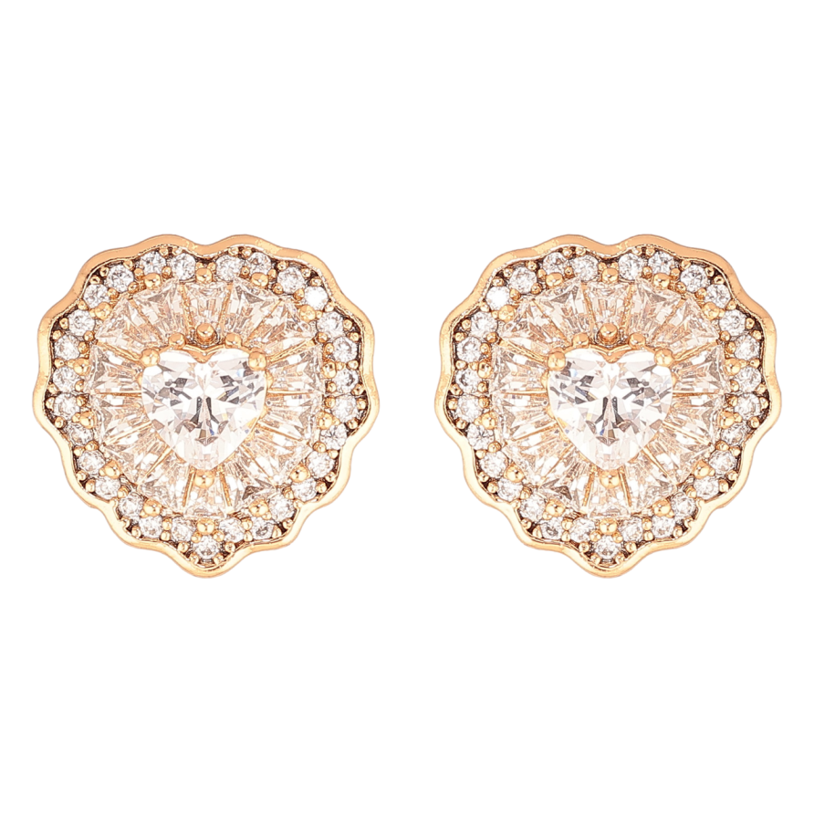 Серьги Xuping Цвет Позолота 18K пусеты Сердечки с кристаллами фото №1 Серьги Xuping Цвет Позолота 18K пусеты Сердечки с кристаллами фото №1