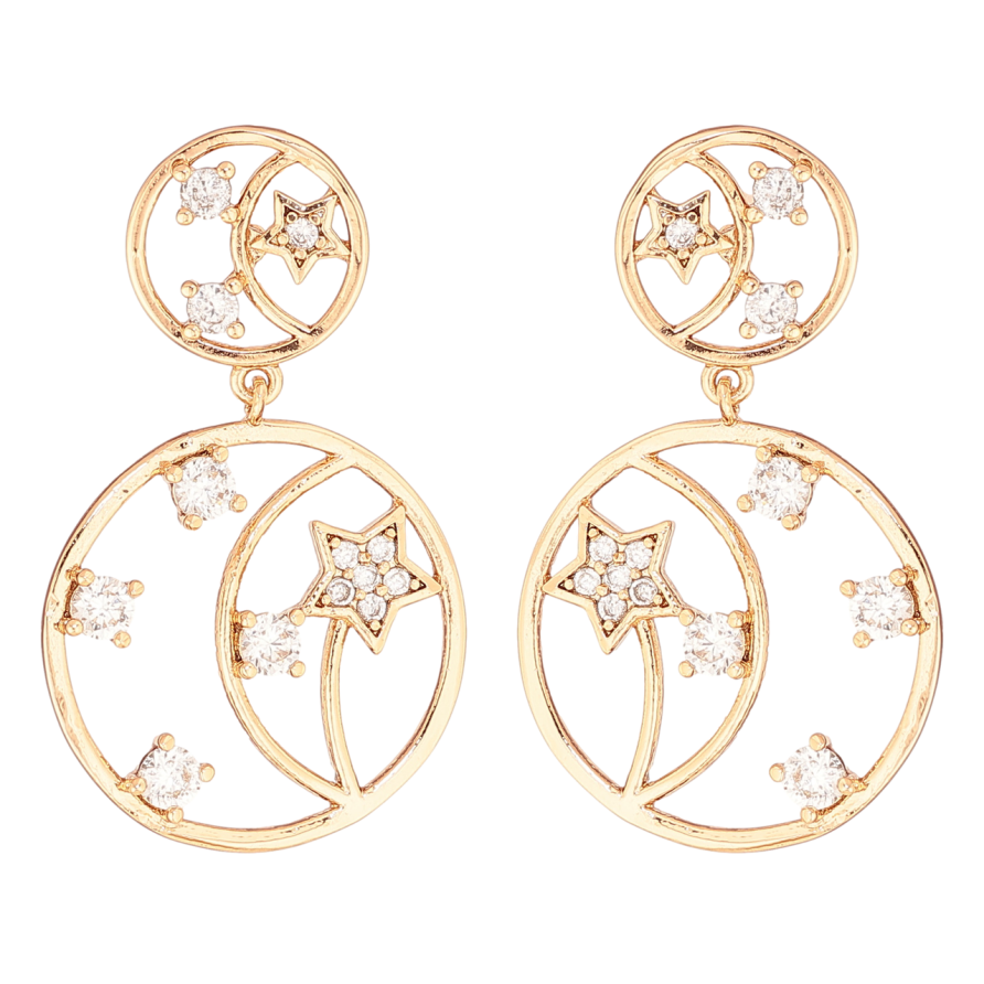 Серьги Xuping Цвет Позолота 18K пусеты Декоративные подвески с кристаллами фото №1