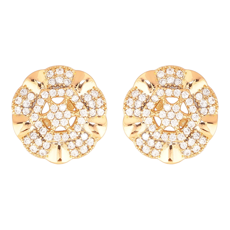 Серьги Xuping Цвет Позолота 18K пусеты Декоративные цветочки с кристаллами фото №9 Серьги Xuping Цвет Позолота 18K пусеты Декоративные цветочки с кристаллами фото №9